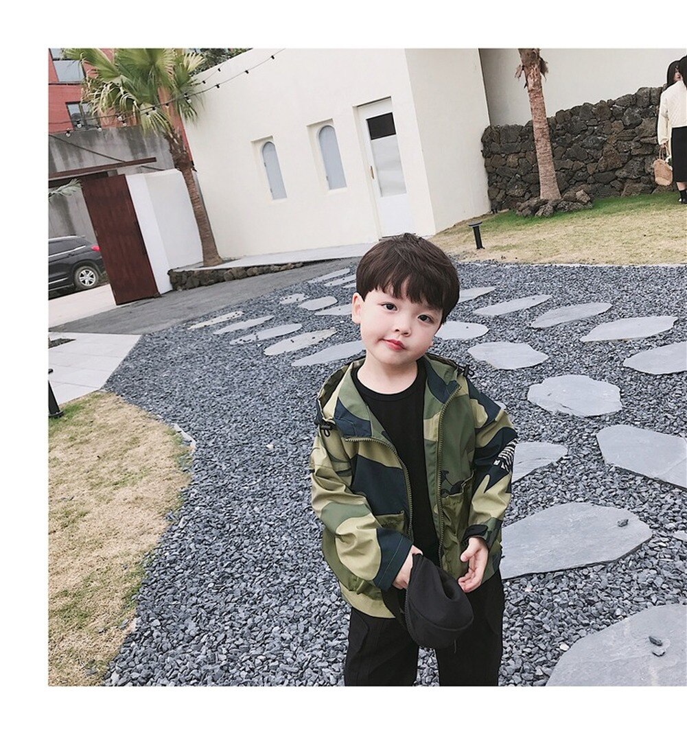 Jongens Jassen Windbreaker Kids Mode Kleding Camouflage Jas Zuigeling Waterdicht Hoodies Voor Meisjes 2-8Y