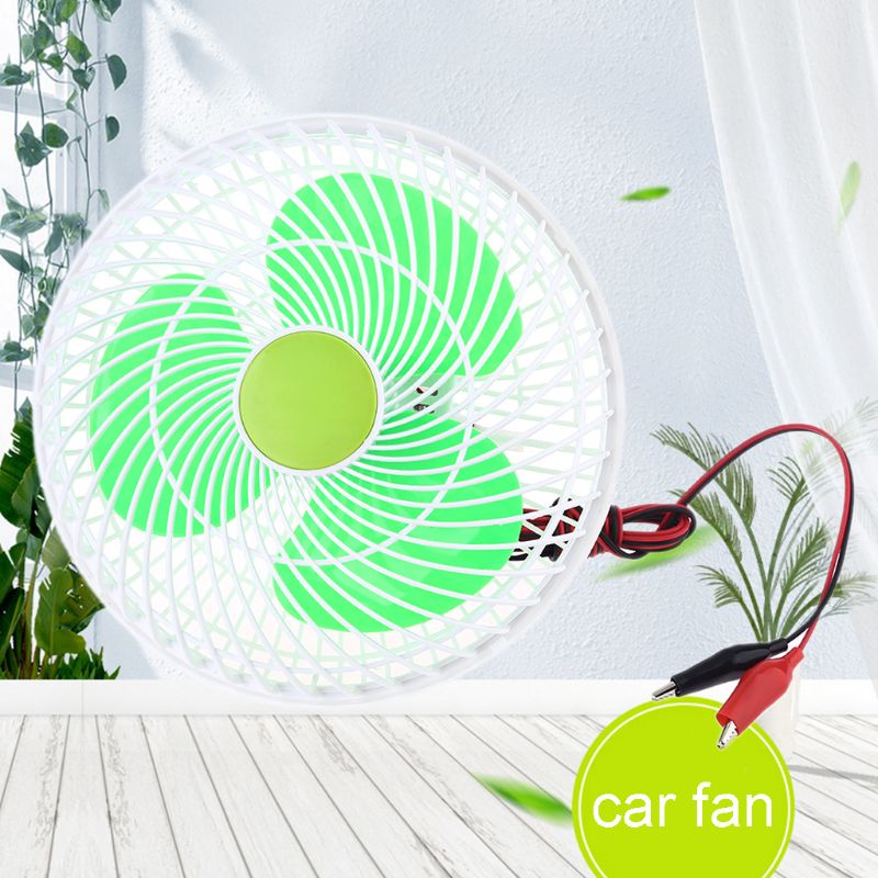 12V Oscillating Stepless Speed Air Cooling Electric Fan Swing Clip Fan for Car Vehicle Outdoor Home Camping Hiking
