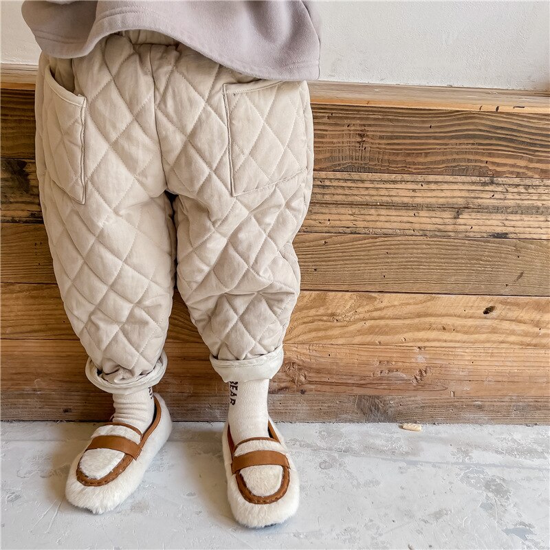 Winter Unisex Kinderen Dikker Warme Broek Effen Kleur Koreaanse Stijl Baby Kids Quilten Zachte Broek
