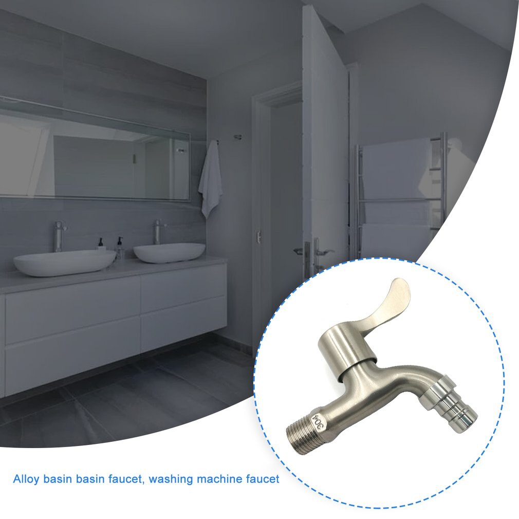 Wall Mount Washing Machine Faucet Stainless Steel Laundry Bathroom Bibcock Garden Faucet Washing Machine Tap Balcony Water Tap