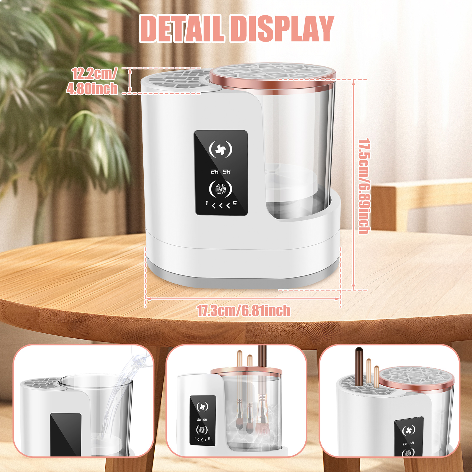 3 IN 1 Electric Makeup Brush Cleaner Automatic USB Plug Rechargeable Make Up Brush Rotary Washer Quick Dry Sterilize Tool