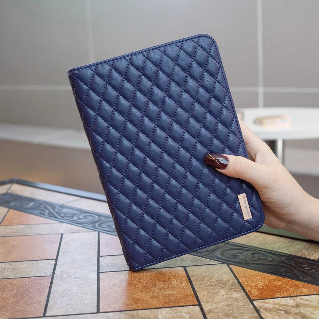Lederen Portemonnee Case voor Ipad 10.2 9e Gen Air1 2 9.7 Pro 11 Stand Kaarten Solt Mini 3 4 5 6 Gecontroleerde Streep Tablet Cover Funda