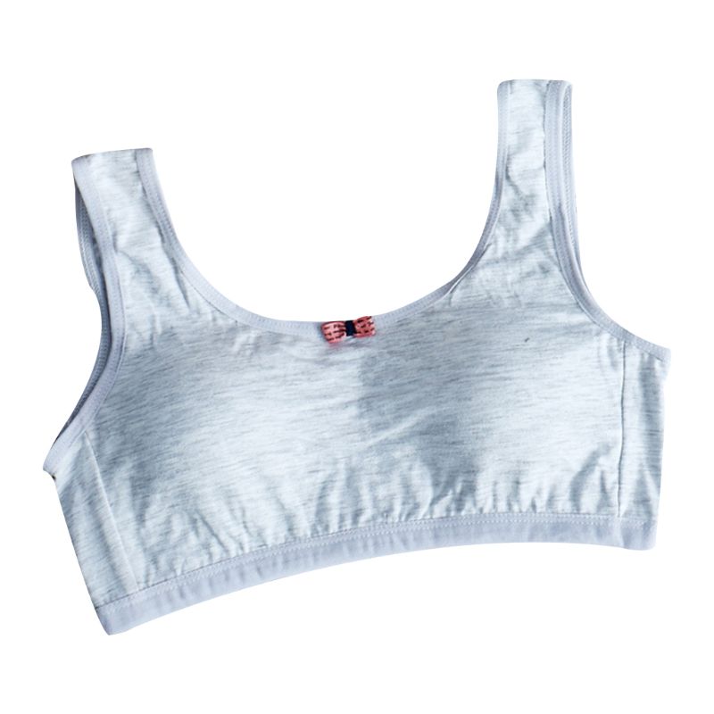 Junior Girl Racerback Cotton Sport Training Bra Letter Print Solid Color Wide Strap Underwear Bralette Seamless Layered Crop Top: 4