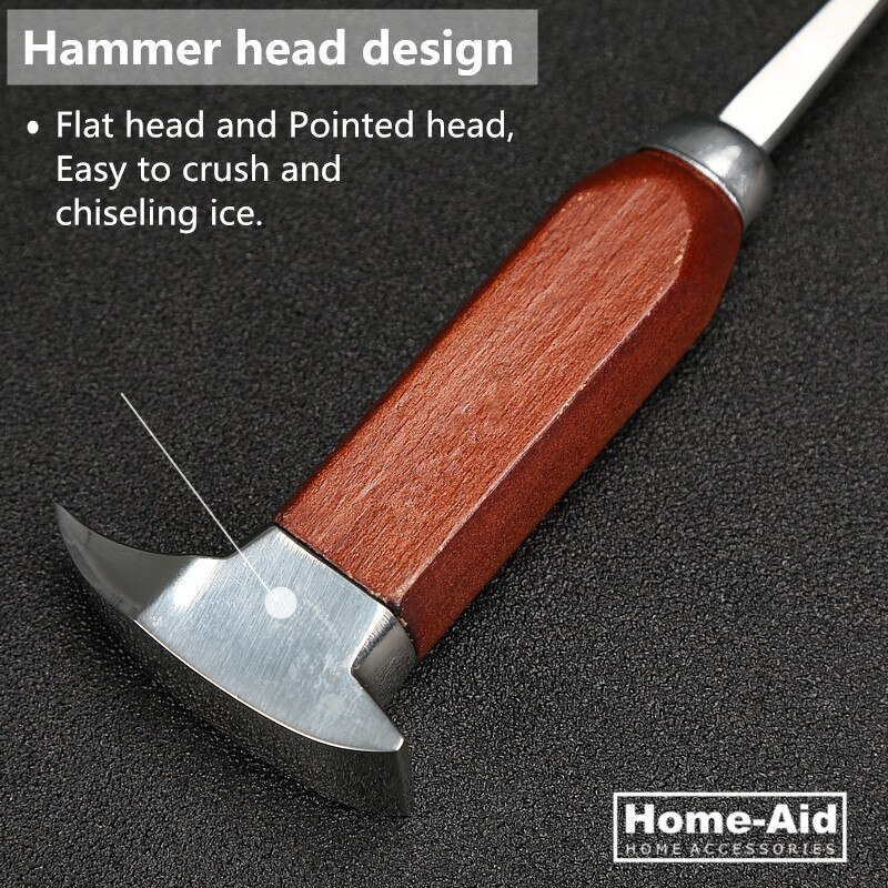 Stainless Steel 7 Inch Deluxe Ice Pick With Axe Ice Chisel Ice Removal Barware Bartender Tools