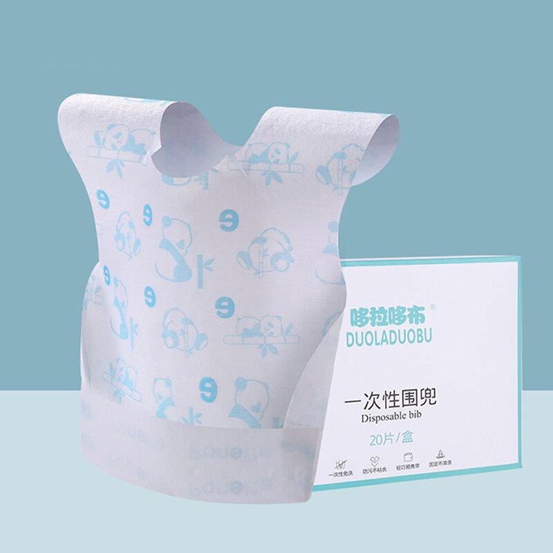 20 stuks wegwerp slabbetjes van niet-geweven stof voor kinderen, schattige slabbetjes voor jongens en meisjes, papieren slabbetjes voor baby's, verzorgingsproducten voor baby's en babyaccessoires