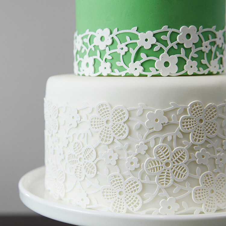 Bloem Kant Mat Cake Decorating Gereedschap Voedsel Veilig Silicone Mold Wedding Fondant Cakevorm Sugarcraf Suiker Bloem Bloemblaadje Plakken