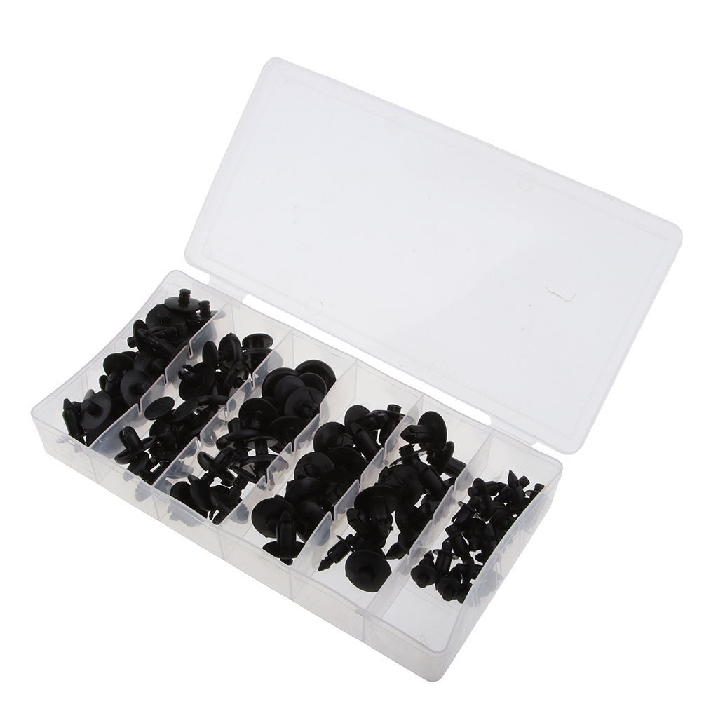 Motorcycle/Bike Plastic Rivet Push Pin Kit - 80 Piece Includes M6/ M7/ M8