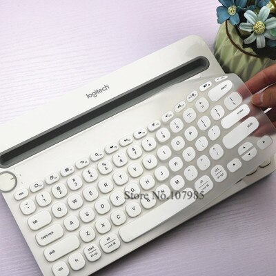 Tastatur Abdeckung Schutz Für Logitech K480 Bluetooth Multi-Gerät Tastatur Silikon Staubdicht kabellos Schreibtisch Staub haut Film: Weiß