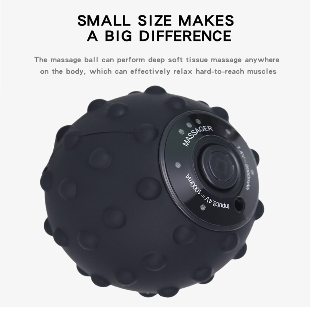 Electric Massage Ball 4-Speed Vibrating USB Rechargeable Training Yoga Fitness Full Body Ache Pain Massager