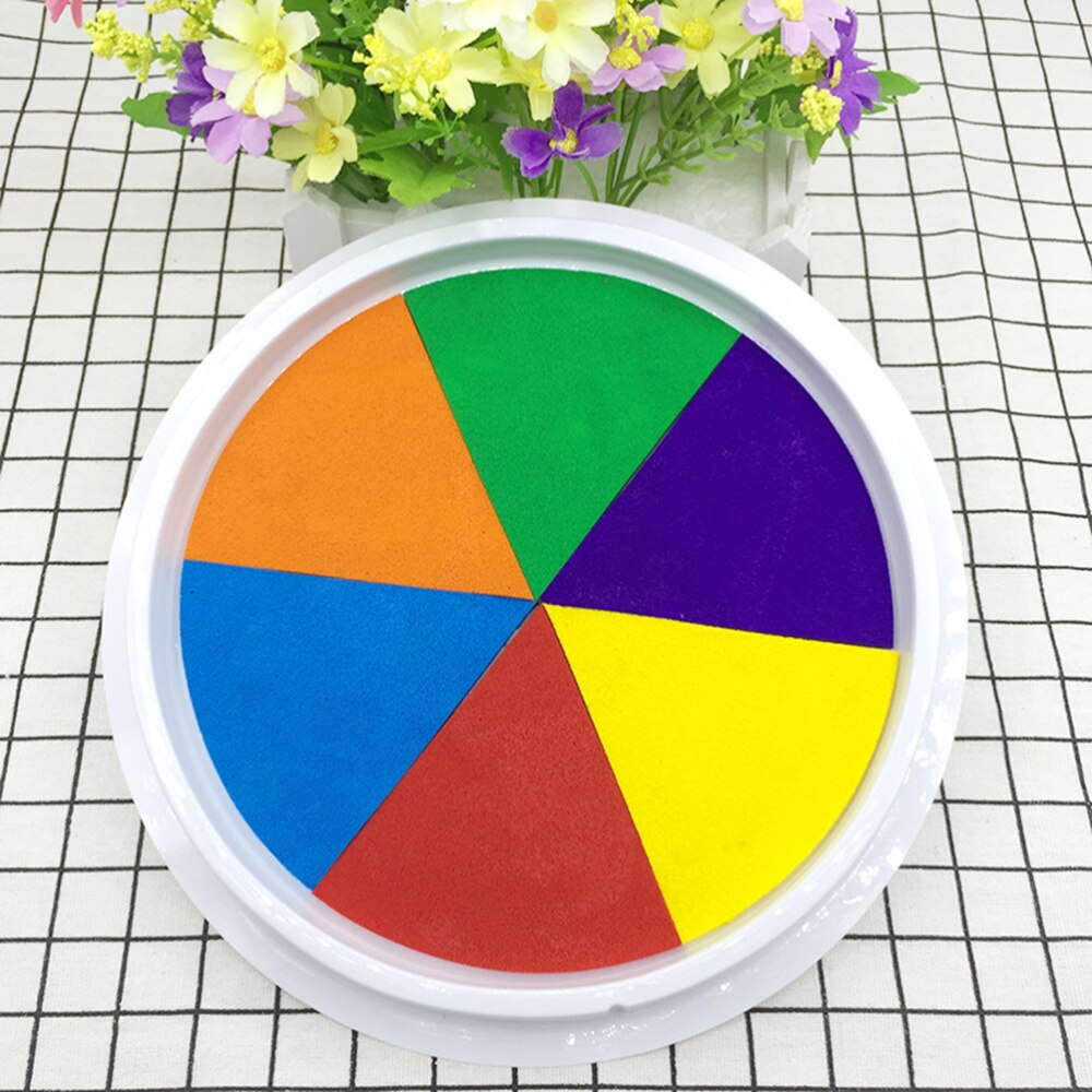 1PC Ink Pad Colorful Non-toxic DIY Leaktight Interesting Finger Paint Pad Stamp Pads for Children Students Kids