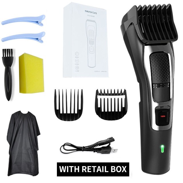 Enchen Elektrische Tondeuse Usb Oplaadbare Wasbaar Professionele Tondeuse Kapsel Elektromechanische Clipper Voor De Man: green