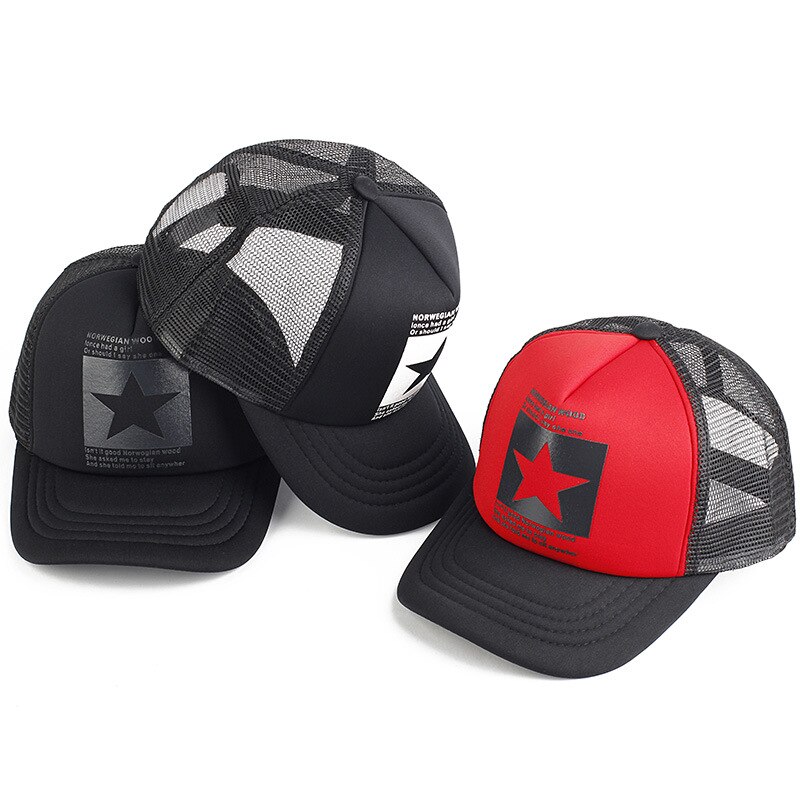 Summer multicolor baseball caps for men and women multicolor hollow hats five-pointed star style hip-hop city rebound unisex