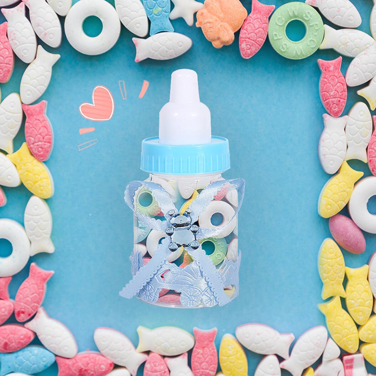 12 stuks babyshower chocolade fles doos doop verjaardag feest bedankjes bedankjes snoepdoos jongen meisje roze blauw