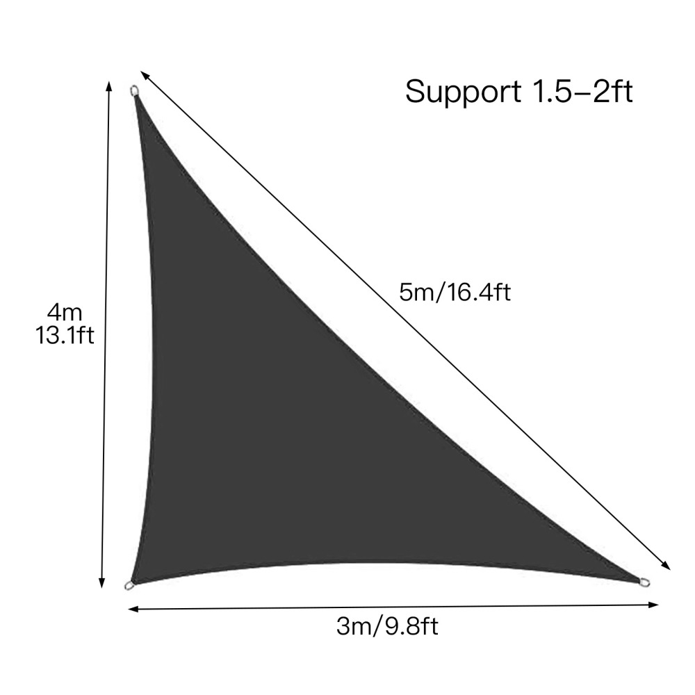 Swimming Pool Balcony Terrace Awning Shade Sail For Outdoor Patio Backyard Carport Waterproof With Three Ropes 3*4*5 M Sunshade