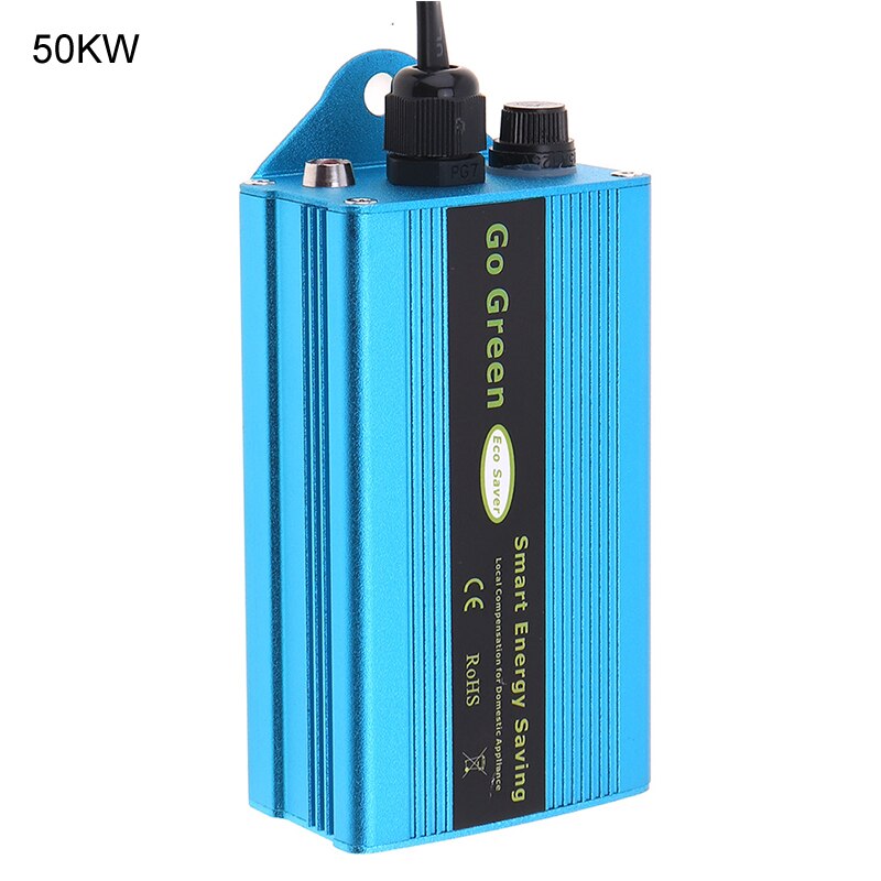 Intelligent Energy Saver 90-265V 50KW Power Electricity Saving Box EU/US Plug Factor Electricity Bill Killer Up To 35% for Home: US Plug / Blue 50KW
