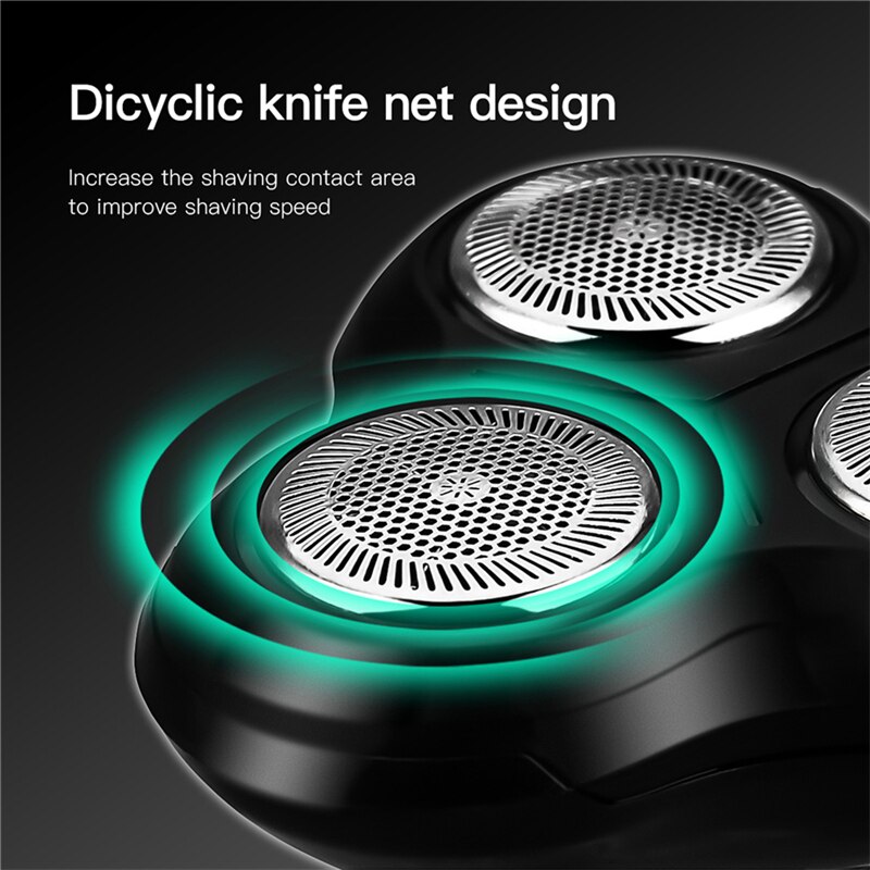 4 em 1 máquina de barbear elétrica 3 lâminas barbeador barba navalha nariz aparador cabelo clipper recarregável escova de limpeza facial para homem