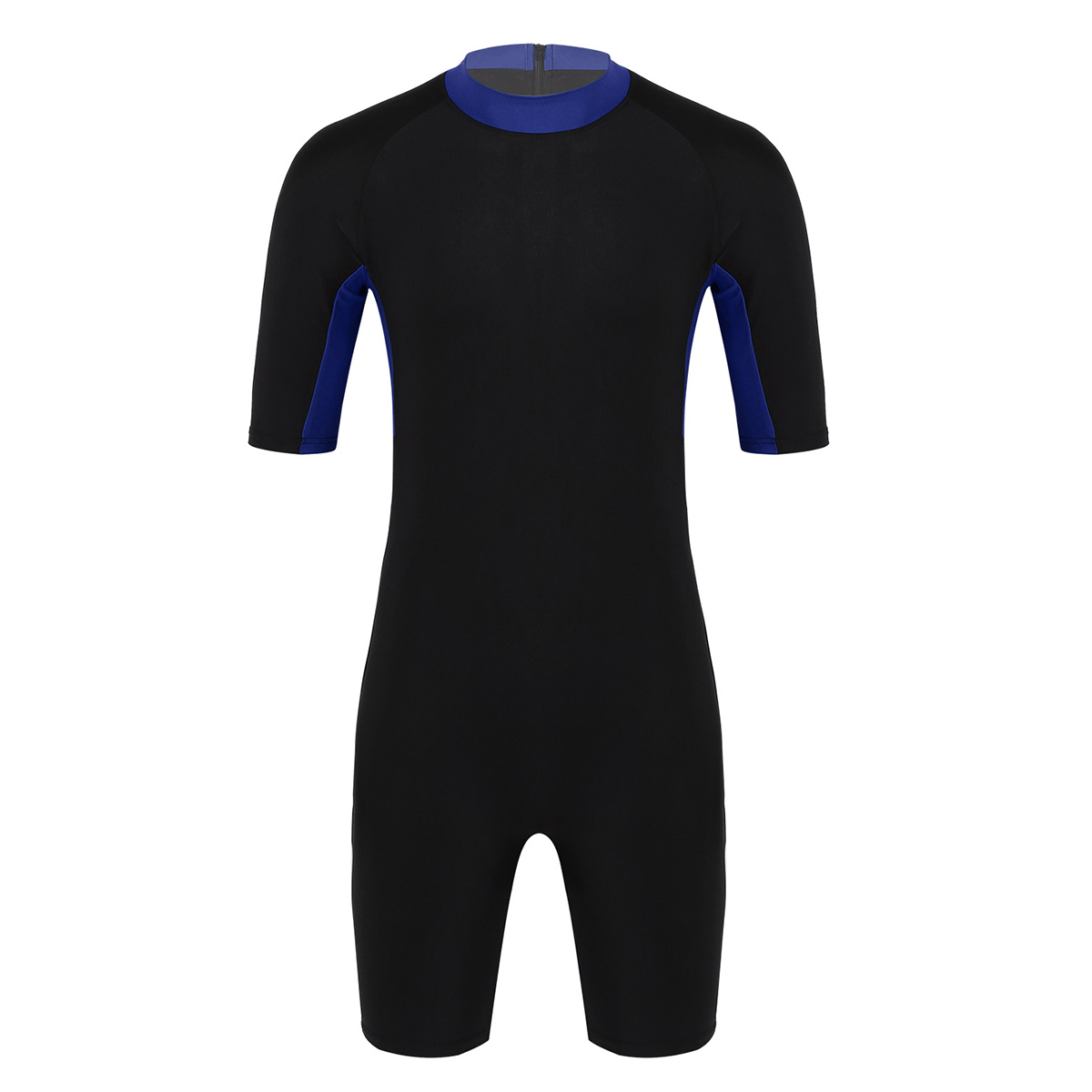Nouveaux hommes combinaison demi manches justaucorps body Shorty plongée natation plongée en apnée surf combinaison de plongée maillots de bain vêtements de sport: L / Navy Blue
