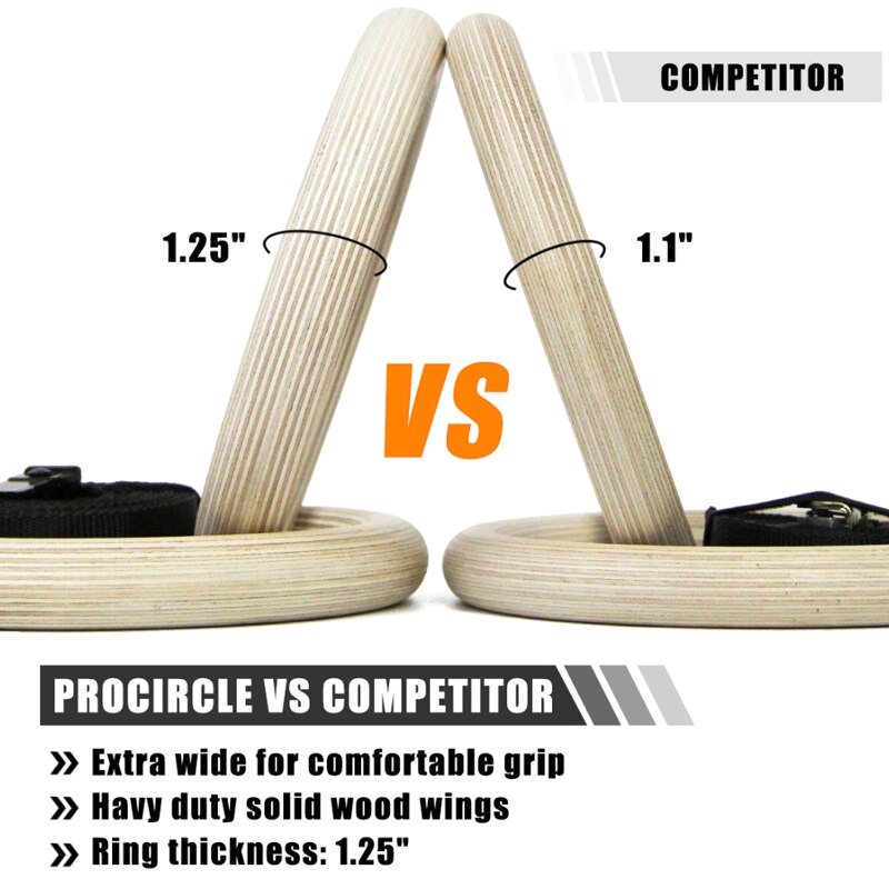 Hout Gymnastiek Ringen 28 Mm Gym Ringen Met Verstelbare Lange Gespen Bandjes Voor Workout Home Gym Cross Fitness & T8