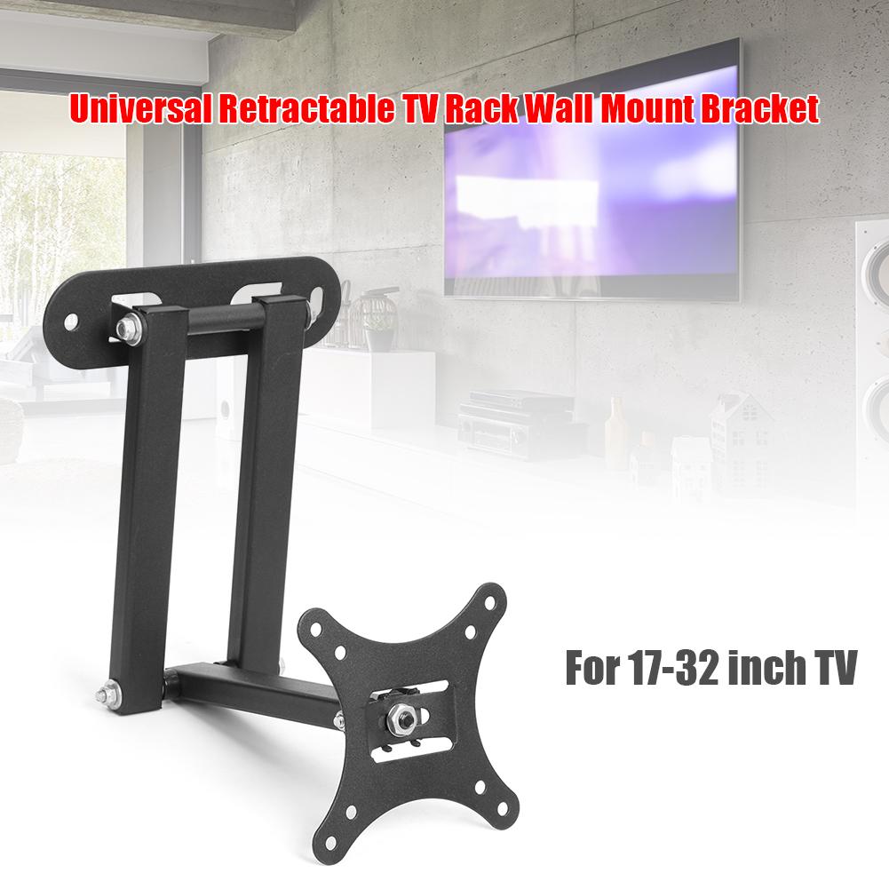 Universal Retractable TV Rack Wall Mount Bracket 17 to 32 inch LCD Monitor Left and Right Retractable Adjustment Angle