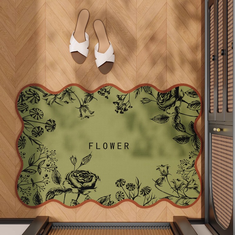 Bathroom floor mat, bathroom doorway, diatomaceous earth absorbent quick drying home floor mat, bathroom non slip carpet: 40x120cm / WHITE