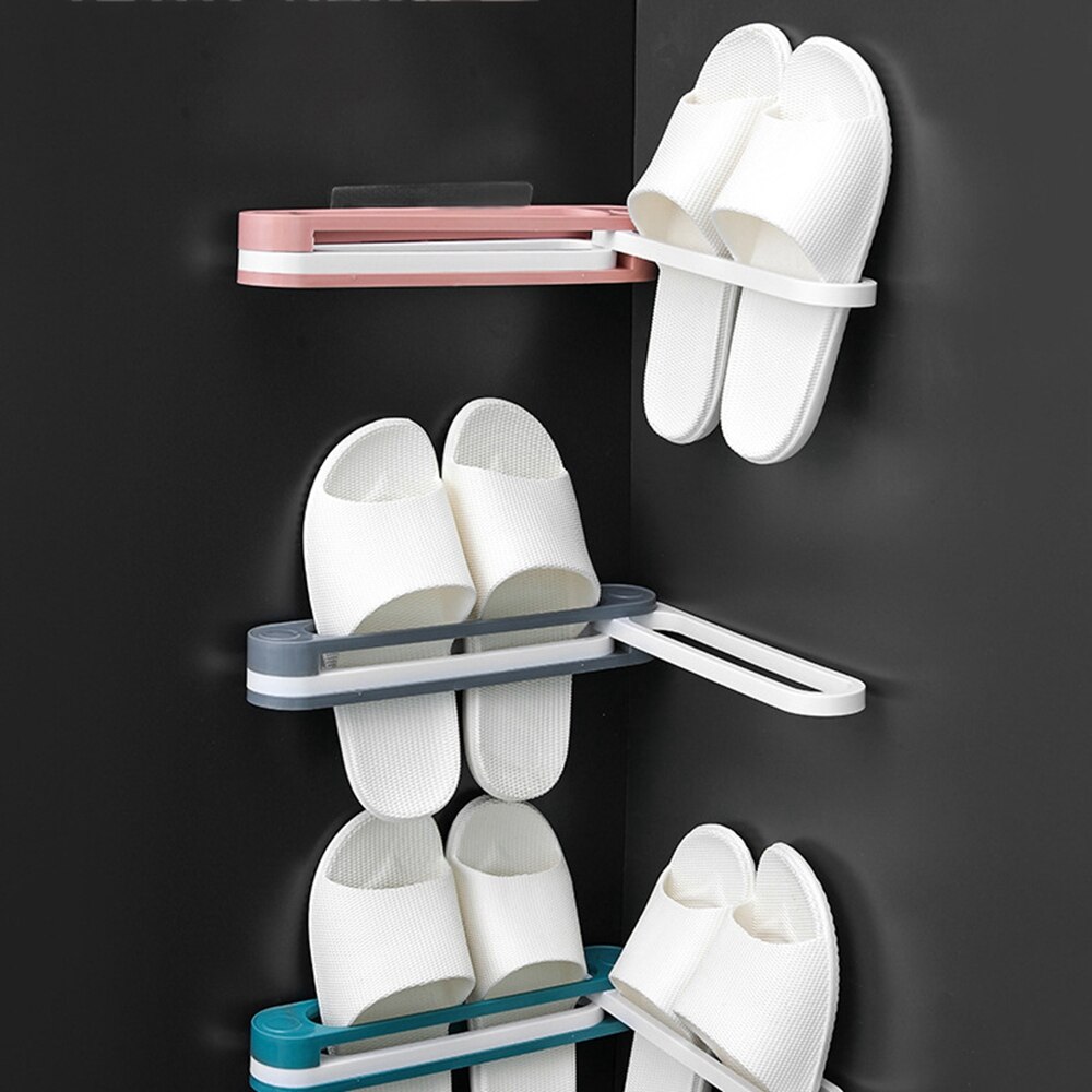 3 In 1 Wall Bathroom Slippers Rack Mounted Shoe Or... – Vicedeal