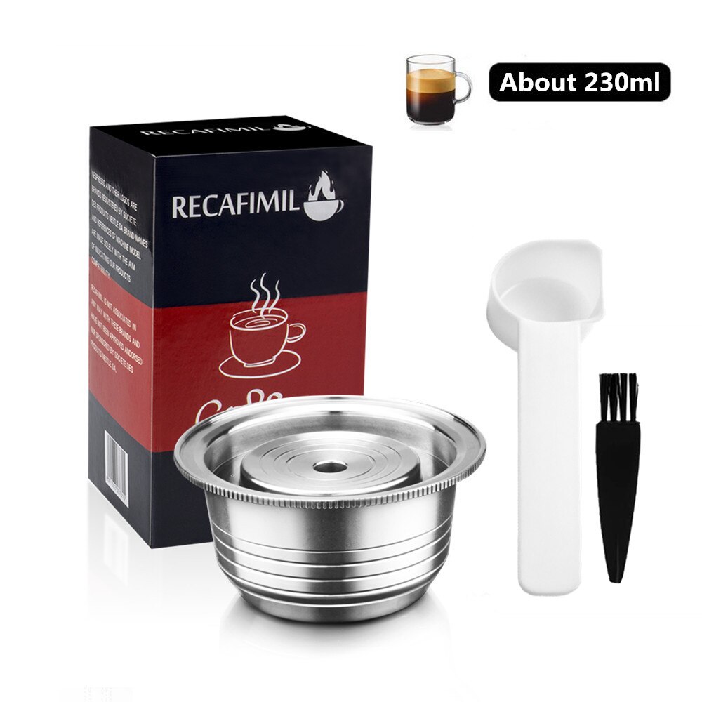 Capsula di caffè riutilizzabile in acciaio inossidabile per filtro per cialde di caffè ricaricabile Nespresso Vertuoline GCA1 per Delonghi ENV135, 230ML: 1C