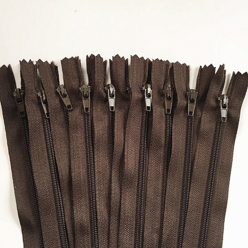 10 Pcs Mix Farbe Lange Unsichtbar Tasche Tailor Kanalisation Reißverschlüsse Geschlossen Ende Schneider Quilt Crafter Nylon Spule 8 Zoll handwerk DIY Zipper: Coffee