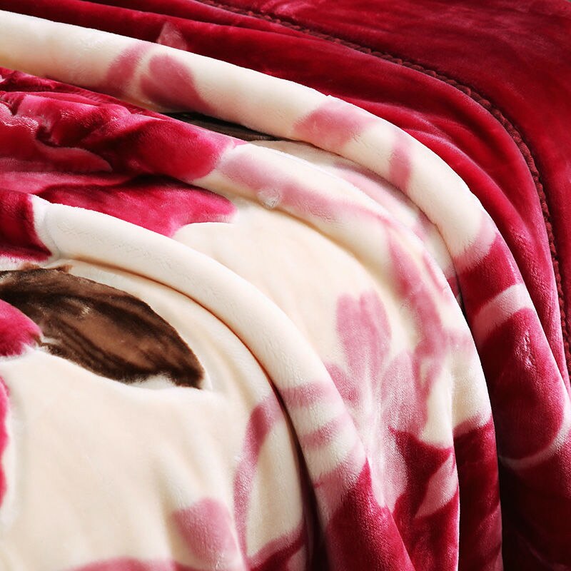luxuriöse Blumen verrotten Doppel-seite Herbst Winter Dicke Raschel Decken Zwilling Voll Königin Größe Erwachsene freundlicher Polyester Bettlaken