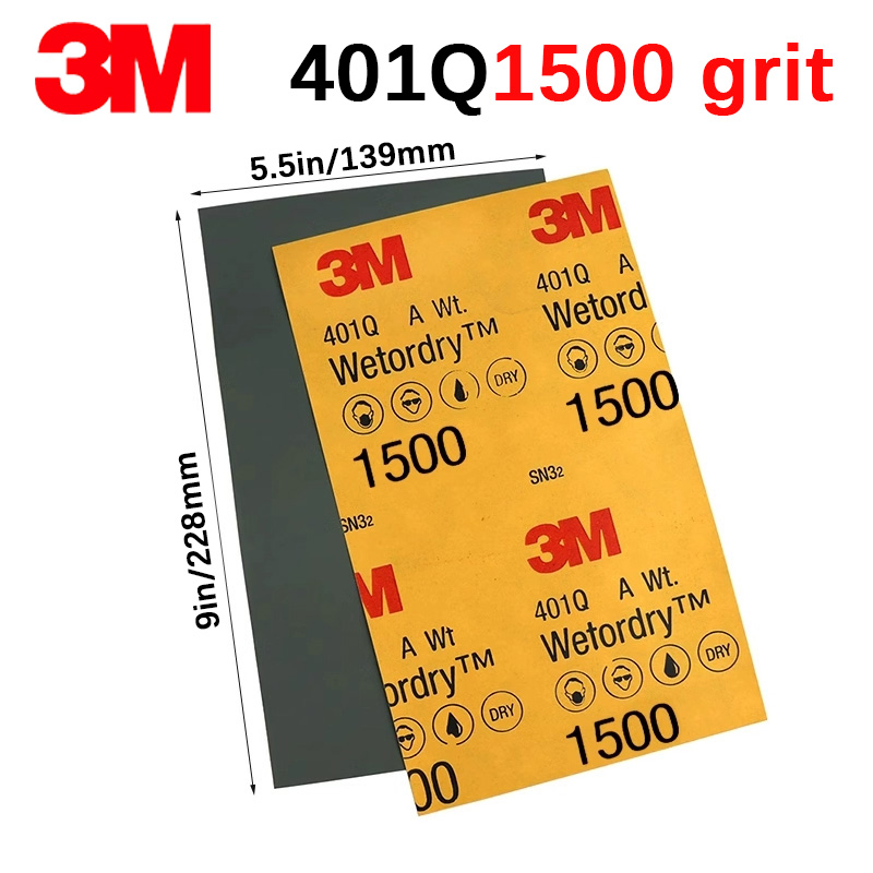 3M 401Q Auto Detaillierung Wasser Schleifpapier 3m Schleifpapier Körnung 1500 Körnung Körnung 2000 2500 Schleifen Farbe Kratzer Polieren