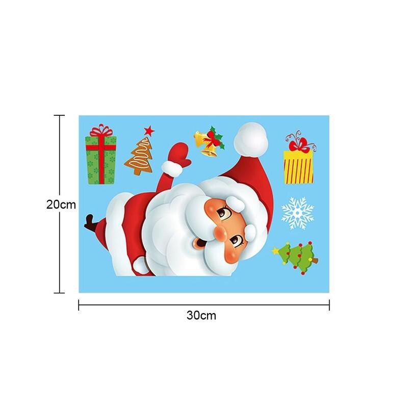 Kerststickers muurstickers statische stickers raamstickers kerstman eland vitrinekast
