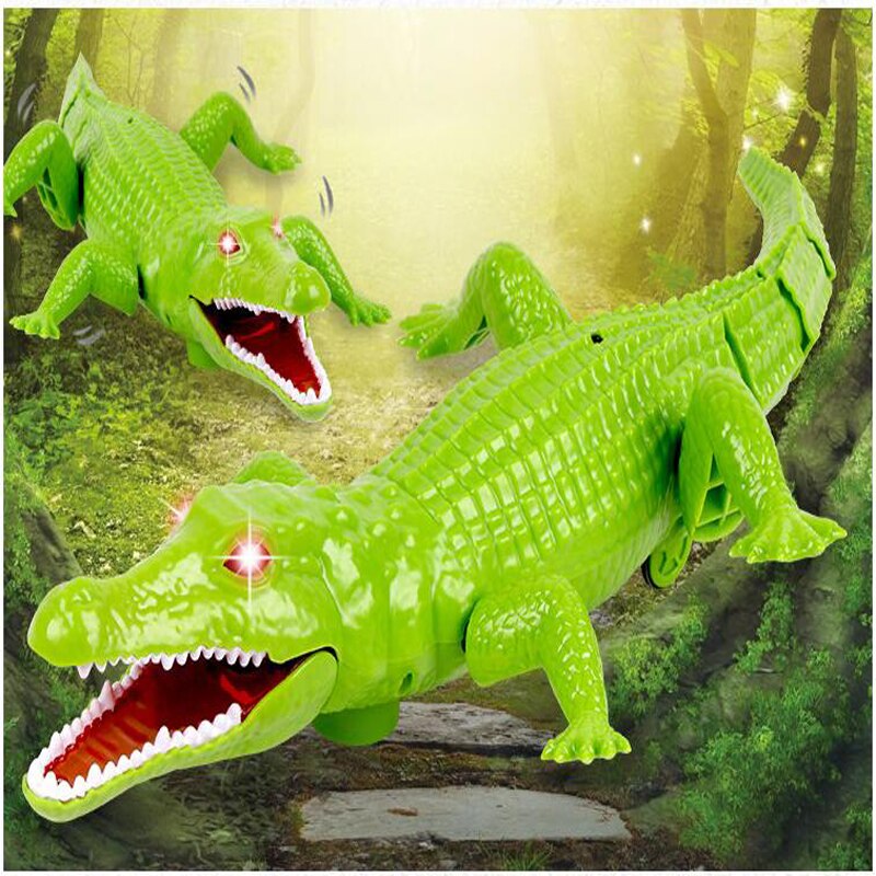 Simulation Animal Infrared Remote Control Crocodile Tricky Scary Eyes Glowing Reptile Animals Children Christmas