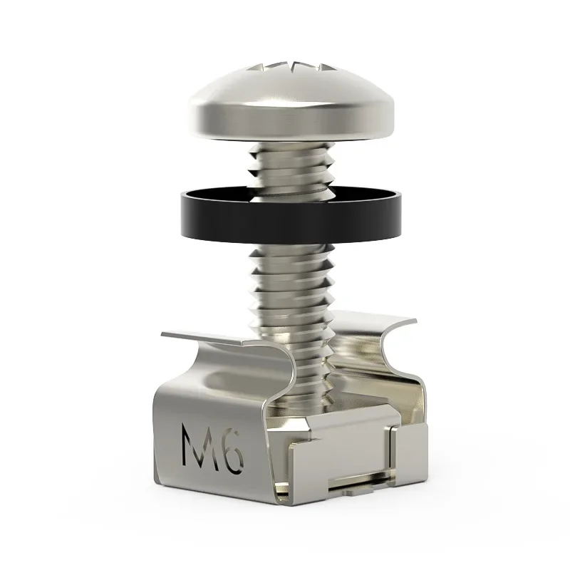 M6 * 16 mm M6 * 12 mm Schrankschrauben, Rackmontage-Käfigmuttern, Schraube und Unterlegscheiben für Netzwerkserver-Chassis-Verteilung, verwöhnen, Router
