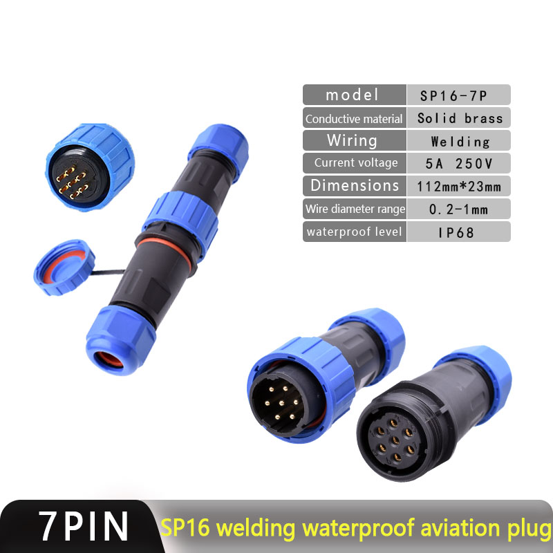 IP68 Waterproof Connector Male Plug and Female Socket 2/3/4/5/7/9pin Panel Mounting Wire Connector Aviation Plug Welding Wiring: Ivory