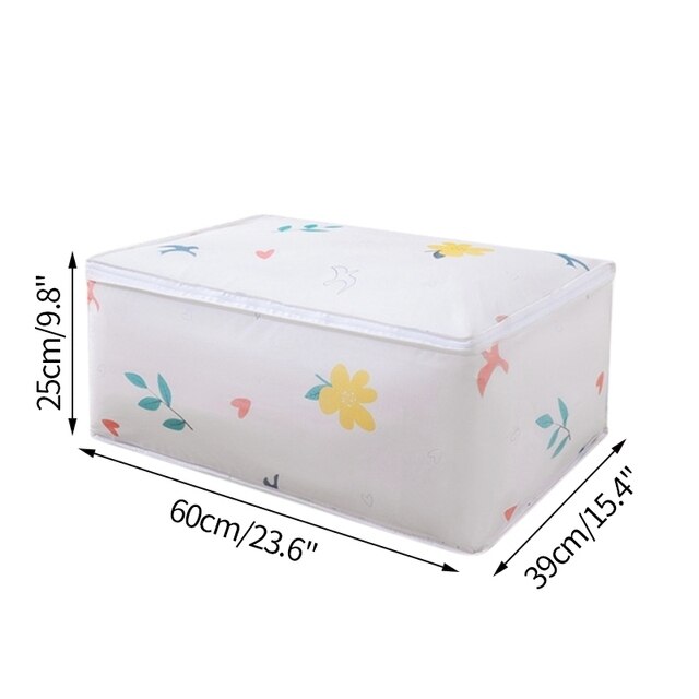 Home Closet Clothing Quilt Storage Bags Foldable Clothes Sweater Organizer Box Large Capacity Cabinet Container Sorting Pouch: leaf M