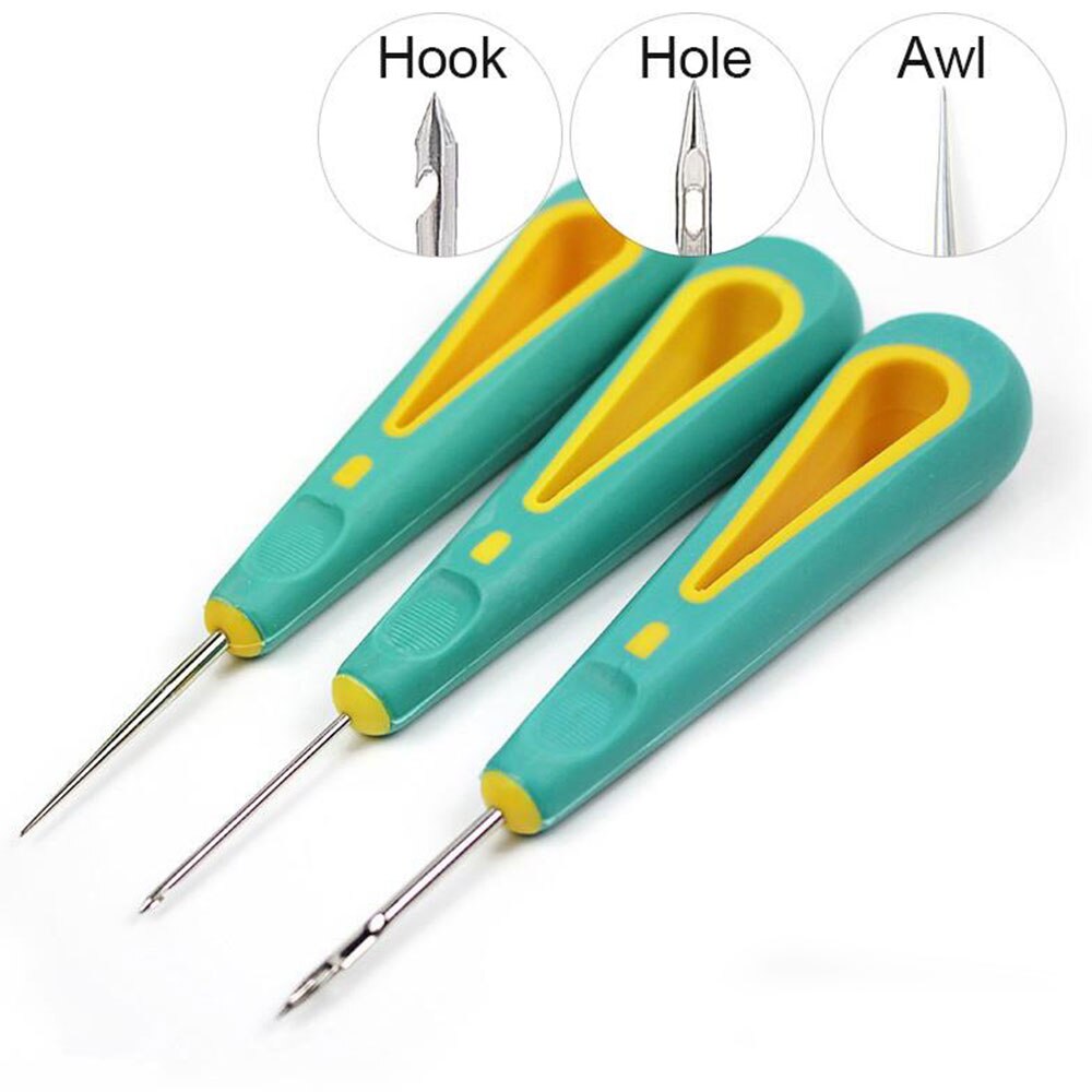 Awl Haken Nadel Stahl Hefter Loch Stanzen Nähen Awl Nadeln Pro Leder Schuhe Reparatur abnehmbar Hand Hefter verjüngen