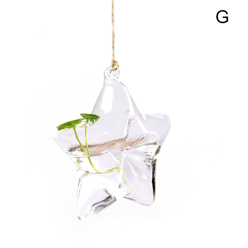 Hanging Transparent Glass Vases Flower Hydroponic Plants Office Home Decoration Terrarium DEC889: G