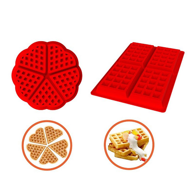 Wafelijzers voor kinderen siliconen cakevorm wafelvorm siliconen bakvormen set antiaanbak siliconen bakvorm set: Default Title