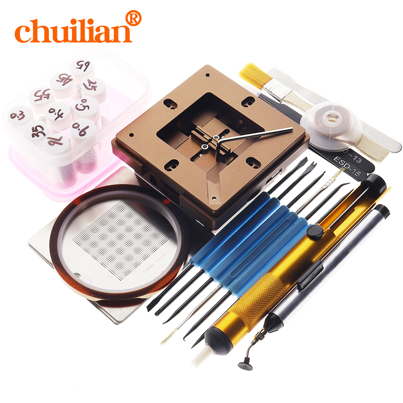 BGA Rework seat, universal BGA Jig Holder, 80/90mm BGA reball station with auto adjust and magnet Solder ball template