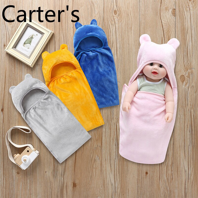 Carters Neugeborenen Schwellen Baby Pijama Neugeborenen Neugeborenen Baby Pyjama Schlaf Anzüge Baby Flanell decke mit kapuze einfarbig Kleidung