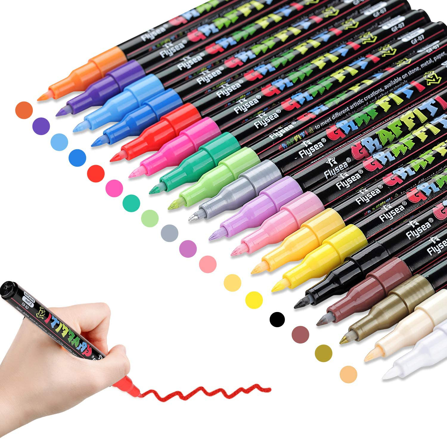 Acrylic Paint Pens 0.7mm/2.0mm Tip Marker Pens for DIY Craft Projects Waterproof Permanent Paint Art Marker for Rock Painting: 0.7mm 18 Colors