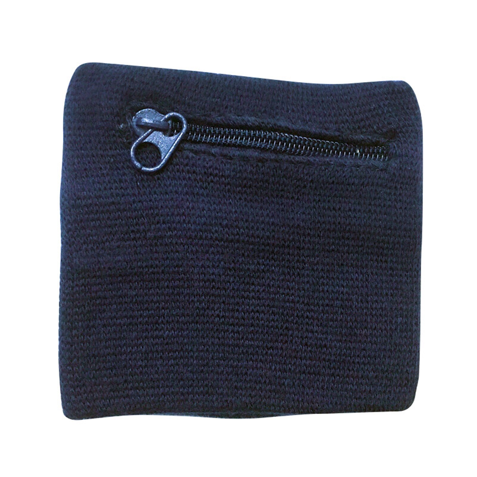 Dames heren portemonnees reis zweetband hardloop pols portemonnee sleutel sport polsband met ritsvak 8*8cm: Marineblauw