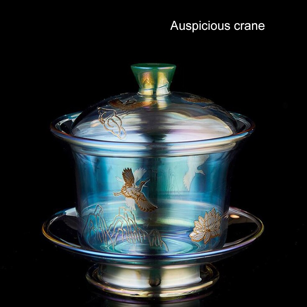 200ML Glas Tee Tasse Helle Farbe Gold Silber Brennen Glas Schüssel Wärme-Beständig Verdickt Tee Tasse Für Hause glas Teetasse: Kran