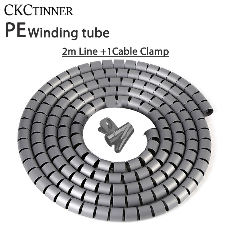 2m Wicklung rohr Kabel Draht wickeln Organizer Spirale Rohr PE 10mm-32mm Kabel Wickler Schnur Schutz kabel Hülse Draht Lagerung Rohr