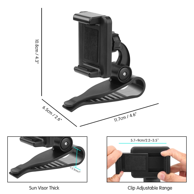 Voiture pare-soleil support pour téléphone support universel voiture Clip pare-soleil cellule support de téléphone pour iphone X GPS support dans voiture Mobile Clip