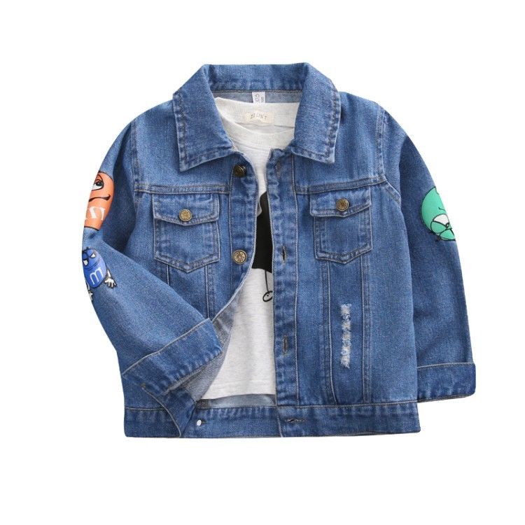 Venda quente 2021 denim jaqueta para meninos moda casacos crianças roupas outono bebê meninas outerwear dos desenhos animados jaqueta jean casaco