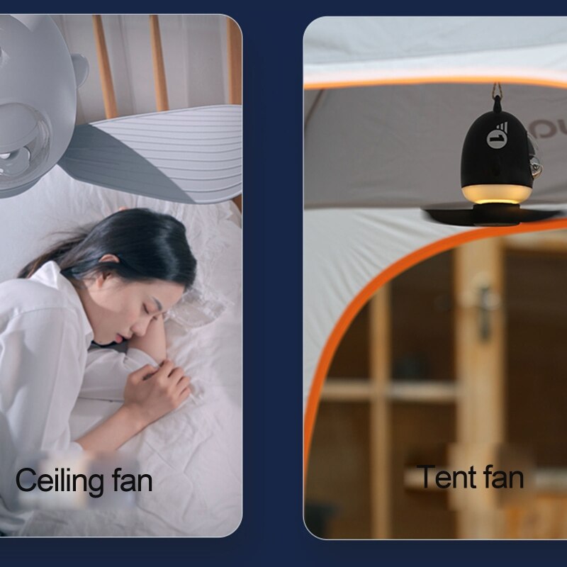 Small Ceiling Fan Portable USB Powered Hanging Fan Night Light Outdoor Students Mini Suspended Air Circulation Cooler