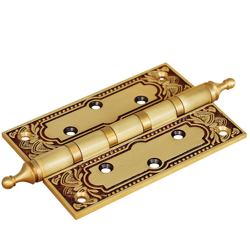 Charnière de porte en laiton de luxe européen, 5 pouces, charnière électrolytique haut de gamme, roulement silencieux, rétro, intérieur, 1 pièce