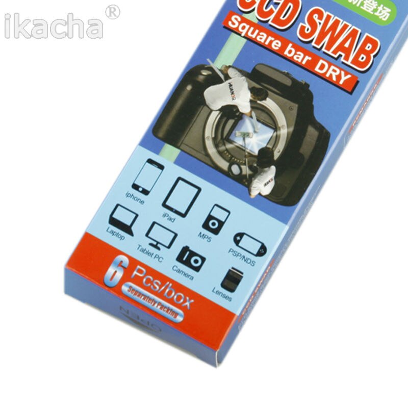 6 stk pakke kamera våt sensor rengjøringsmiddel cmos ccd vattpinne 13mm kamera rense vattpinne for nikon canon sony kamera dslr