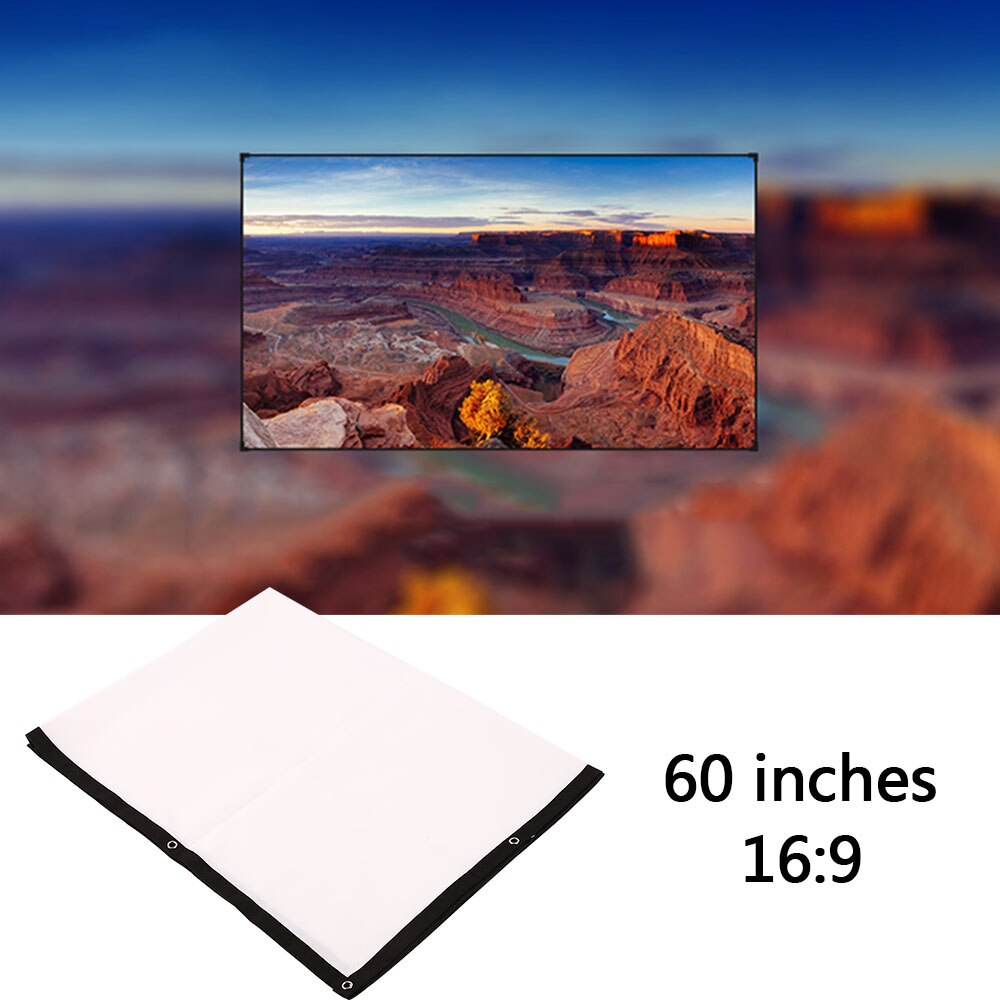 Foldable 60 inch 16:9 Projector White Projection Screen For HD Projector Home Theater Cinema Movies Party Indoor Outdor