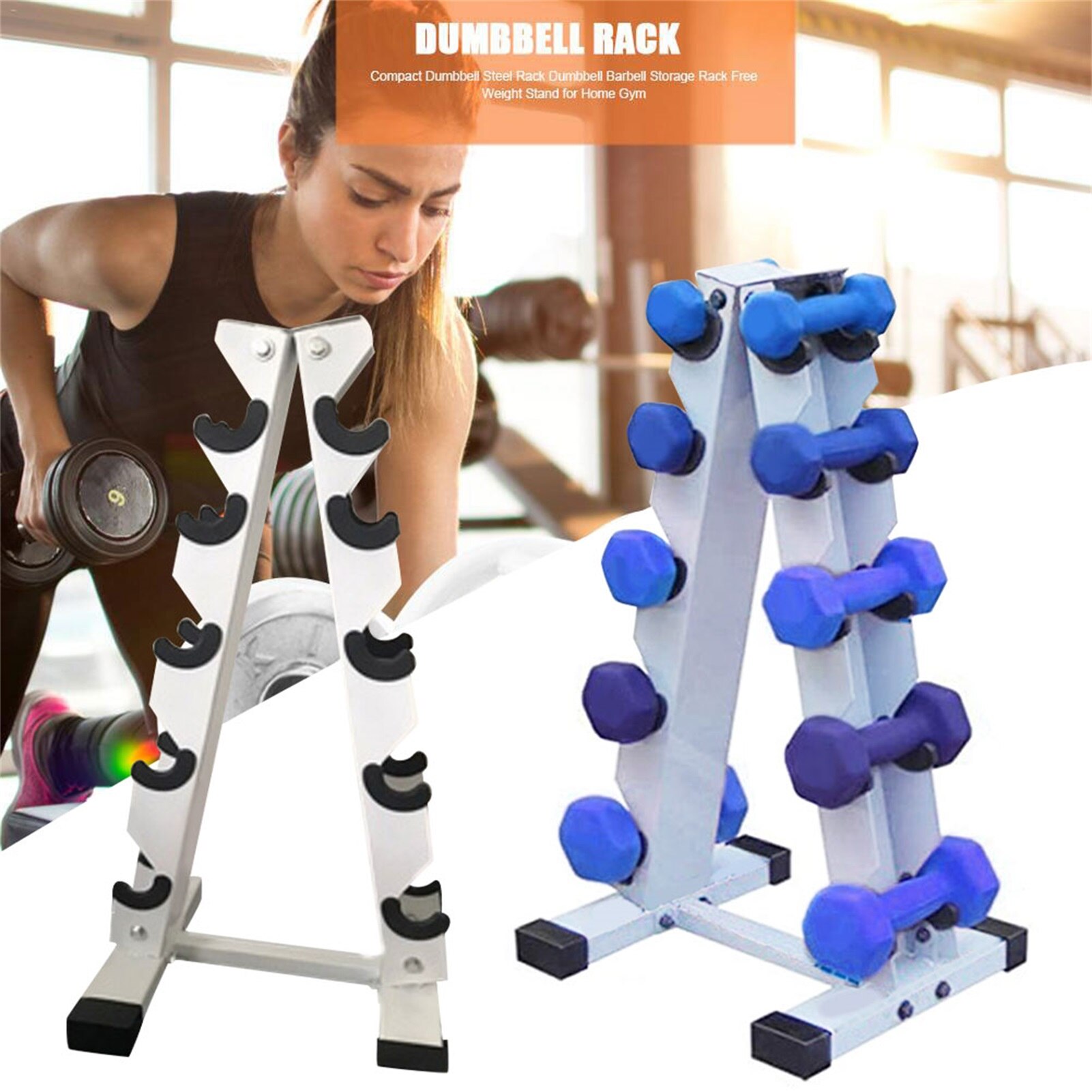 A-Frame Dumbbell Rack 5 Tier Weight Rack Stand Multi-layer Hand-held Dumbbell Storage Rack For Home Office And Gym Supplies